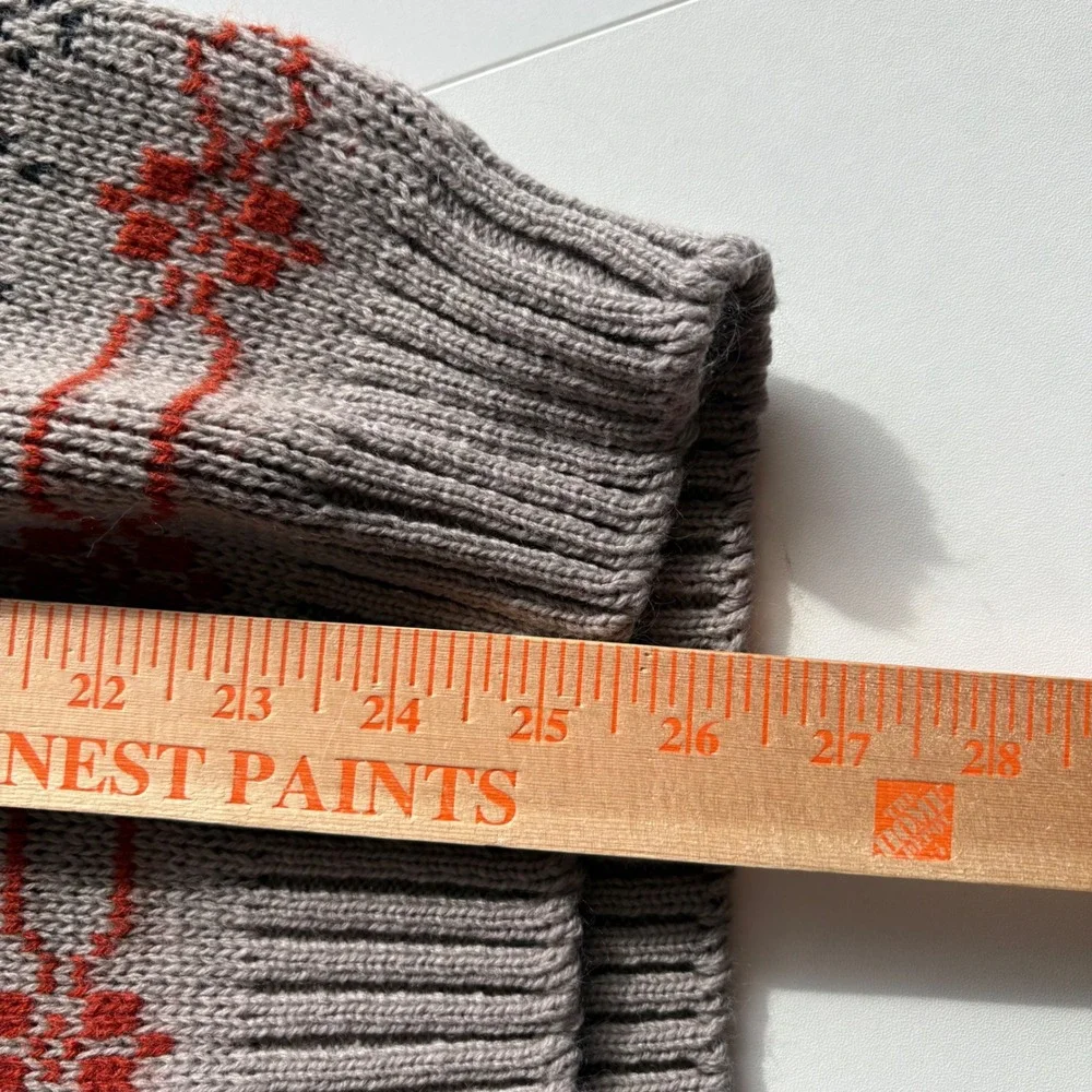 Clifton Place Mens Gray Red Black Fair Isle Knit Sweater Pullover Size Large‎